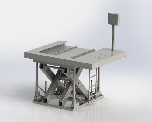 水力脚の荷重ドックテーブル 15000kgの荷重容量と 2700x2200mmサイズ