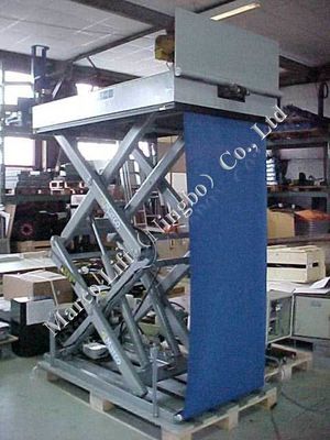 CE Certified Customizable Marco High Scissor Lift Table with Loading Flap and Curtain